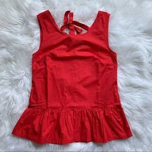 J Crew Sleeveless Drop Waist Blouse Bow Back H5022